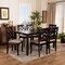 Baxton Studio Verner Sand Upholstered Dark Brown Finished 7-Piece Wood Dining Set 170-10531-10519 - alternate 9